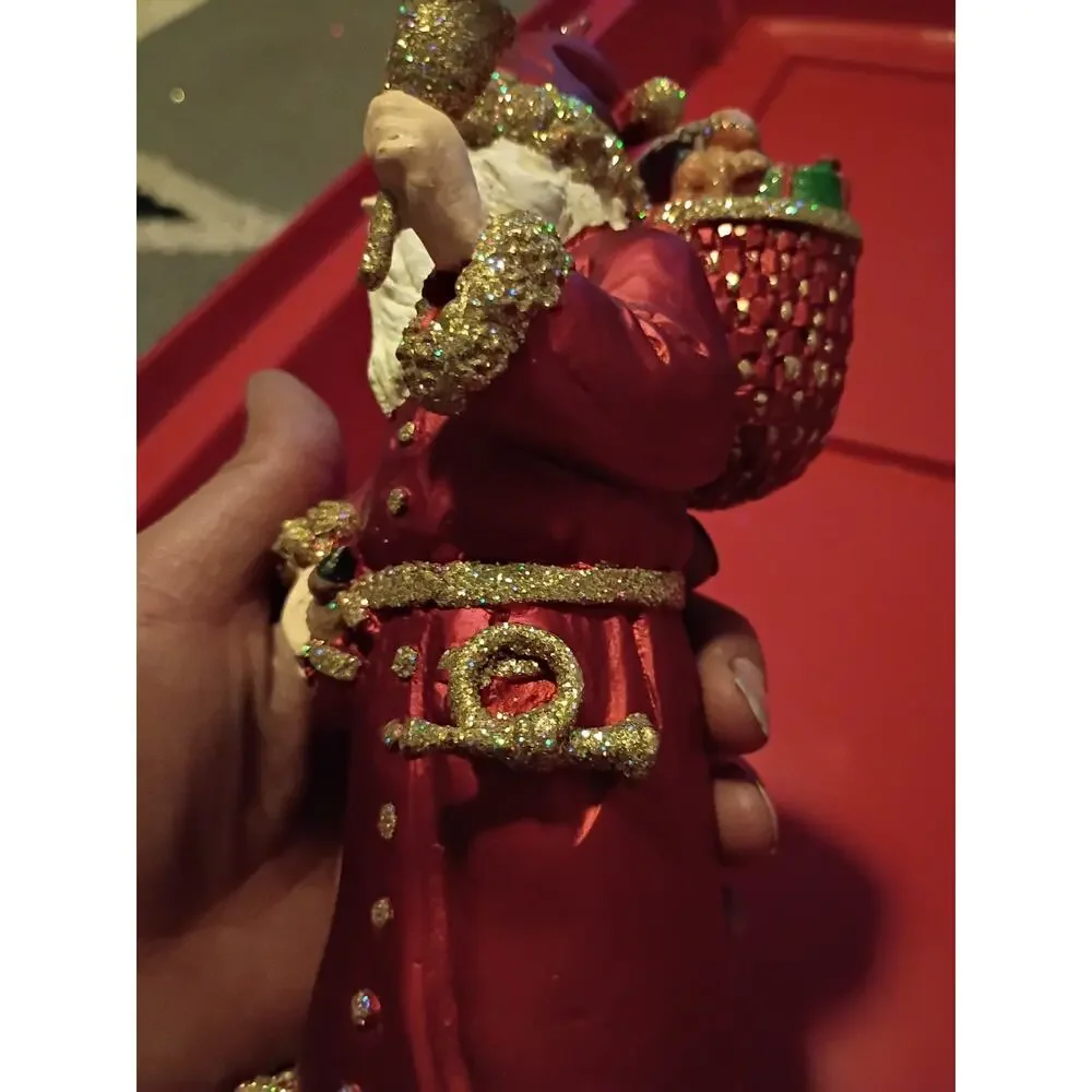 St Nick Glass Christmas Ornament 8 Inches Tall